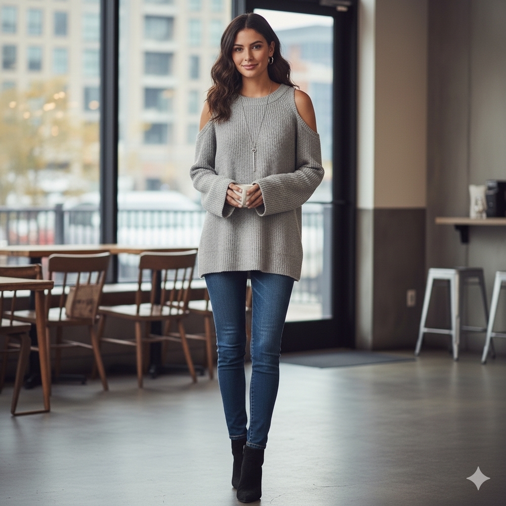 American Eagle Long Sleeve Top with open /…